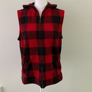 vintage “ralph lauren” checkered hooded vest